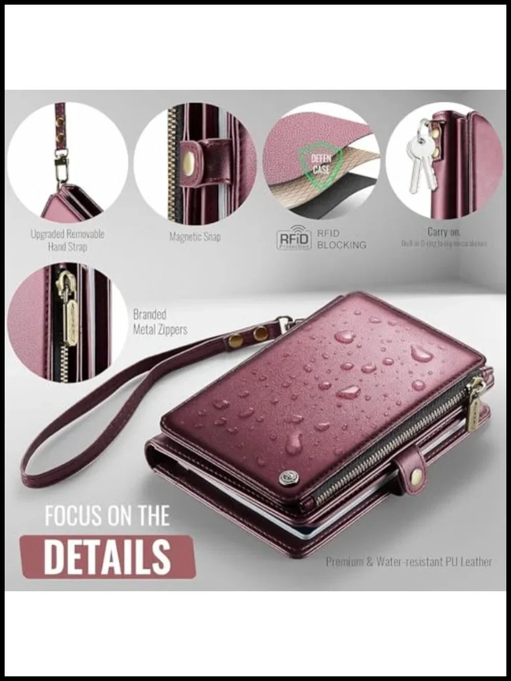 Travel Passport Holder Wallet with AirTag Slot RFID Blocking, 11 Card Slots, PU